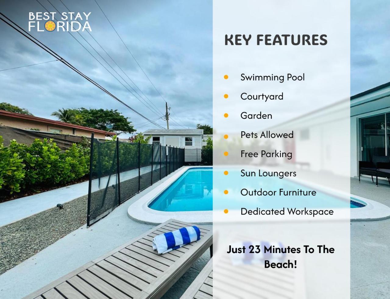 Tropical Villa Pool Courtyard & Garden View Fort Lauderdale Luaran gambar